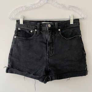 Madewell High Rise Denim Shorts Black 26W